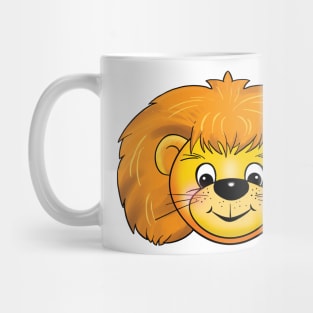 Cute lion, little lion face smiling, Orange-gold manes lion cub smile, happy leo baby, baby shower, beautiful lion gifts for children collection Mug